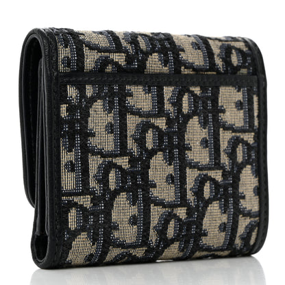 Christian Dior Oblique 30 Montaigne Lotus Wallet Blue 4 of 8