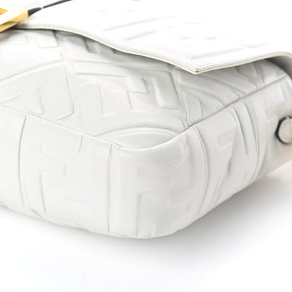 Fendi Nappa FF 1974 Embossed Large Baguette White 9 of 9