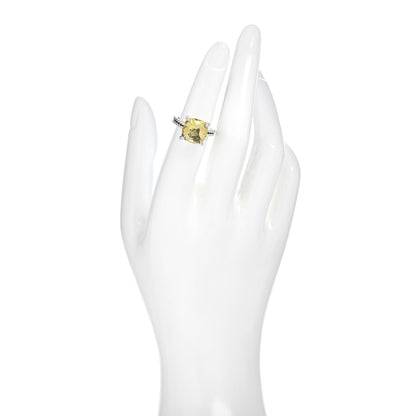 David Yurman Sterling Silver Diamond Lemon Citrine 11mm Chatelaine Ring 49 5 2 of 5