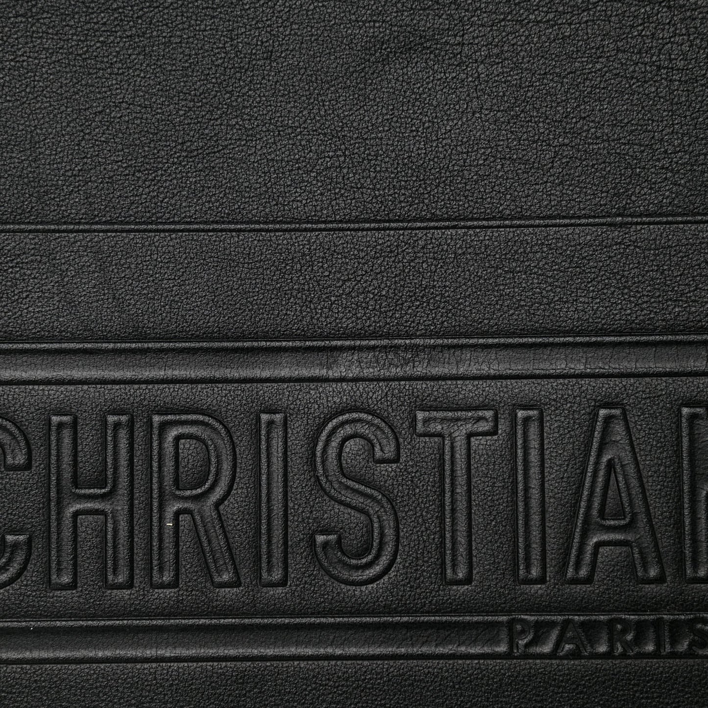 Calfskin Embossed Large Book Tote Black
