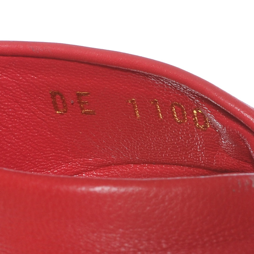 Porto Cervo Leather Slingback Heels Red 38