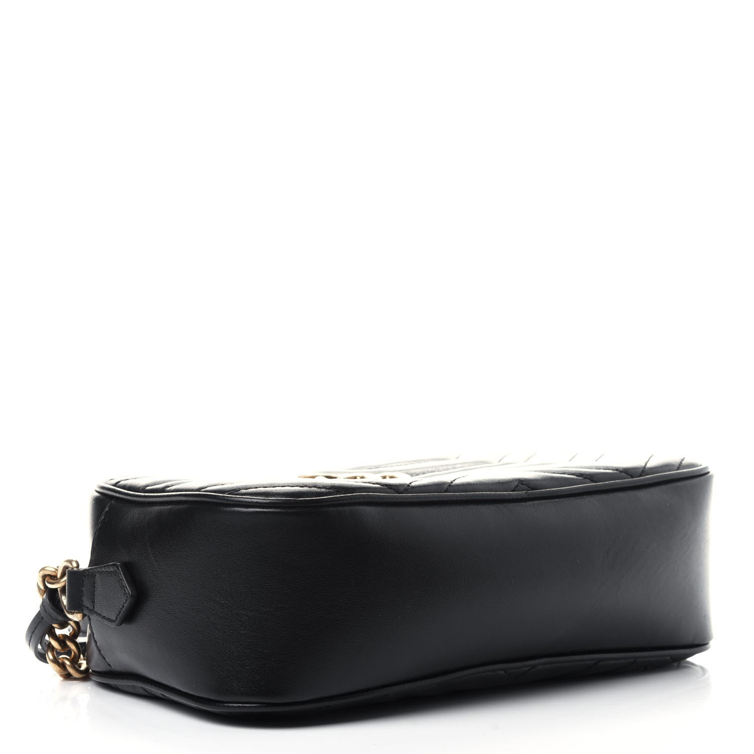 Gucci Calfskin Matelasse Small GG Marmont Chain Shoulder Bag Black 3 of 4