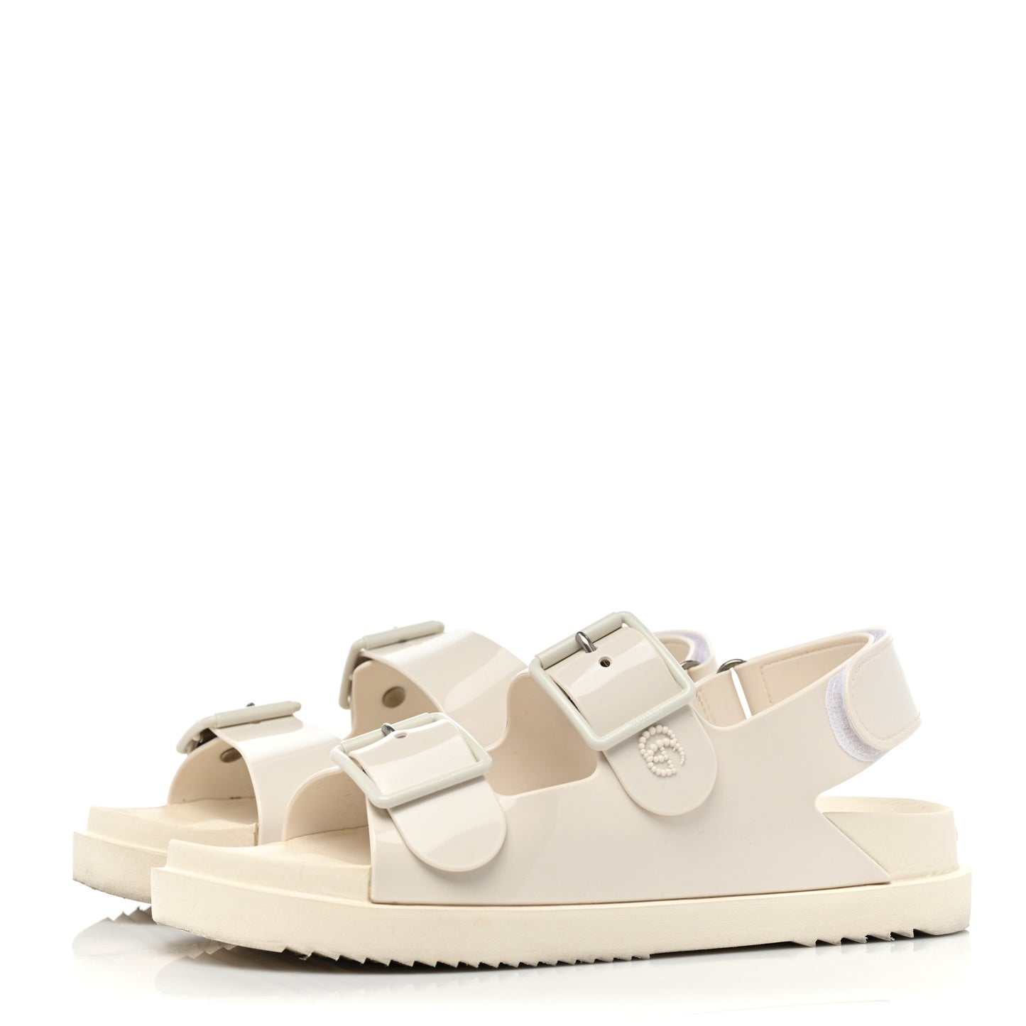 Rubber Mini Double G Womens Isla Dad Sandals 38 Dusty White