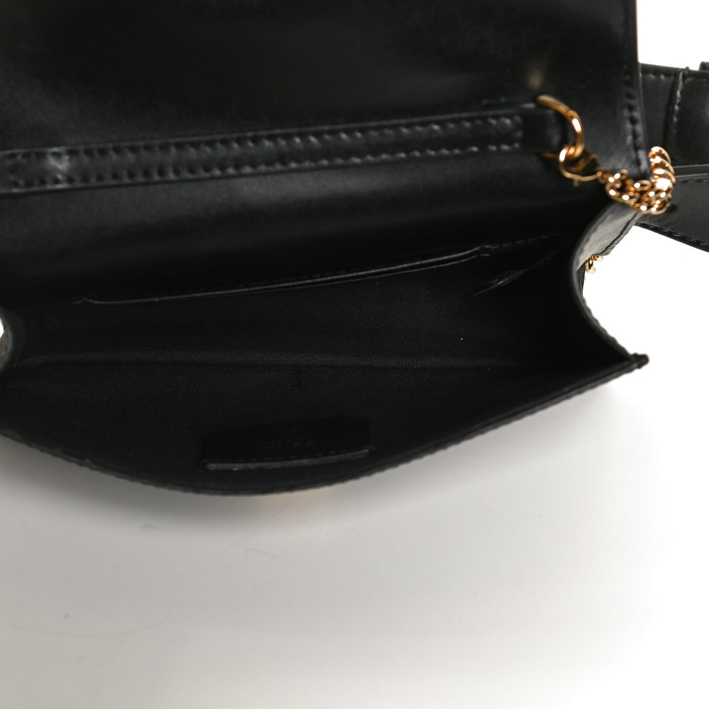 Vitello Liberty F is Fendi Bi-Color FF 1974 Embossed Envelope Belt Bag Maya Black
