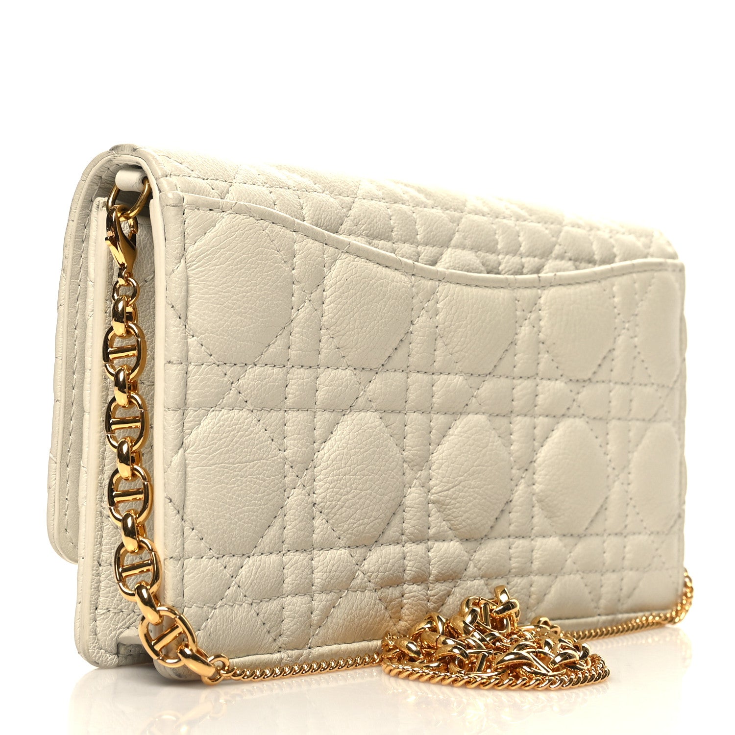 Christian Dior Supple Calfskin Caro Pouch with Chain Latte 3 of 13