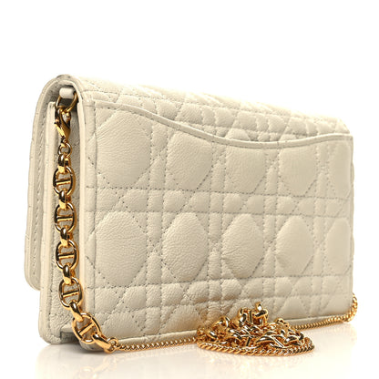 Christian Dior Supple Calfskin Caro Pouch with Chain Latte 3 of 13