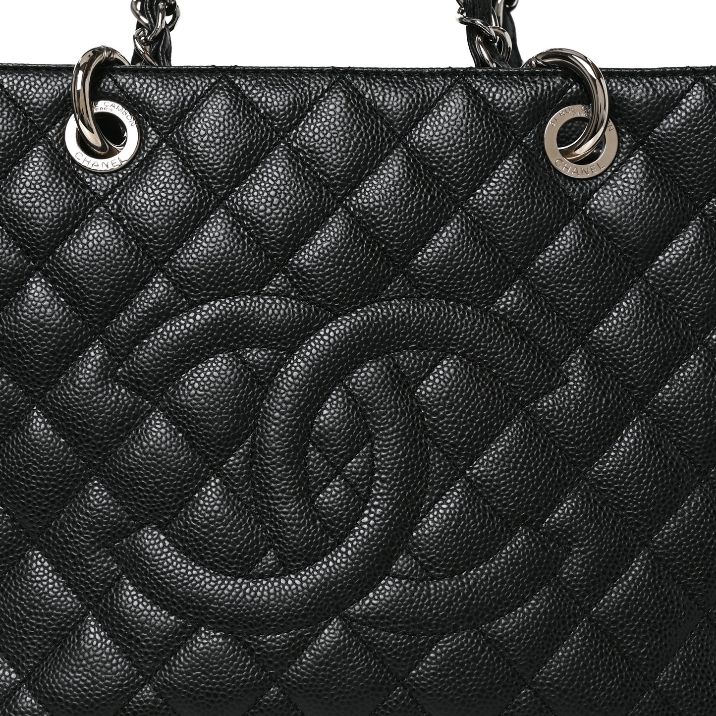 Caviar Quilted Grand Shopping Tote GST Black