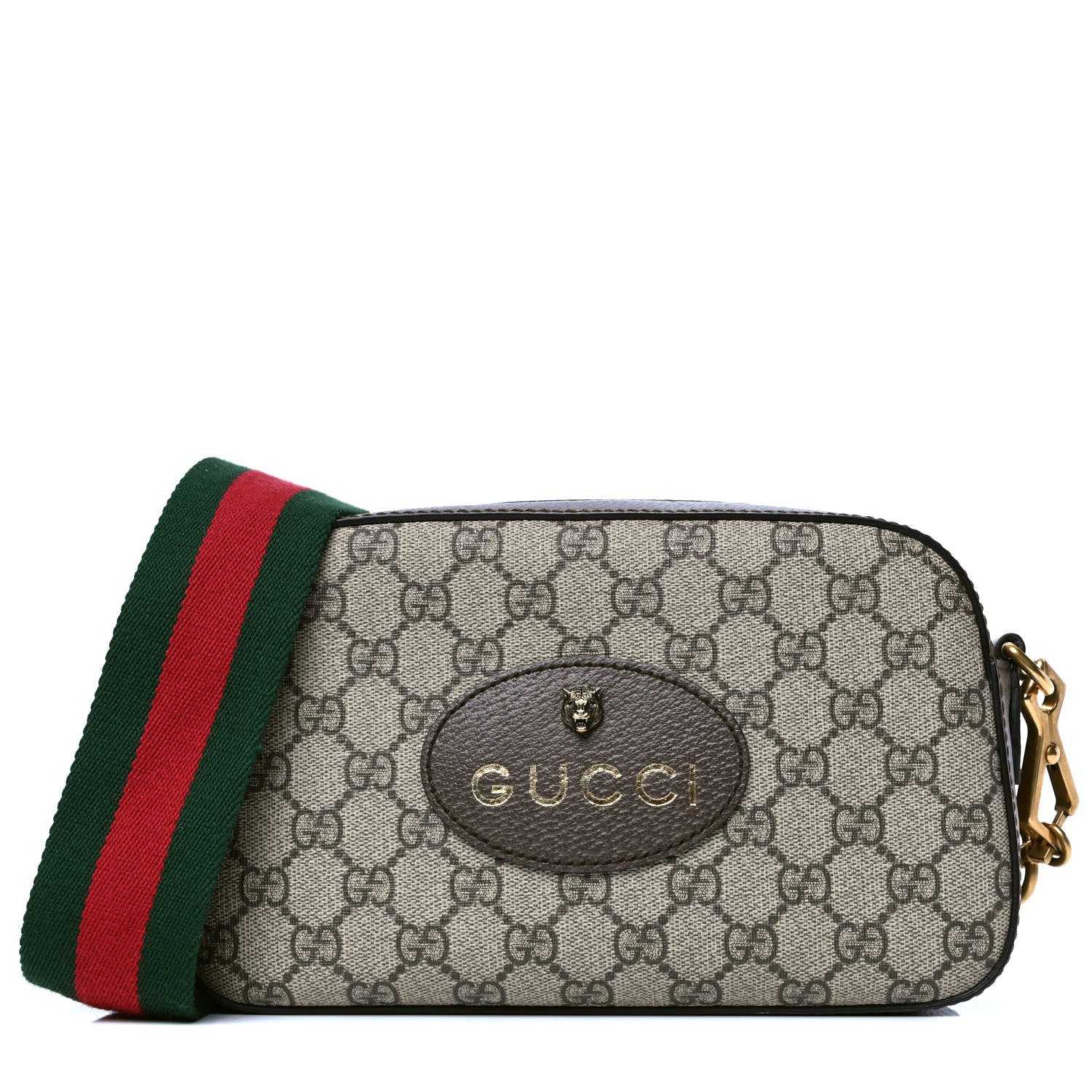 Gucci GG Supreme Monogram Web Neo Vintage Shoulder Bag Beige New Acero Crop 1 of 4