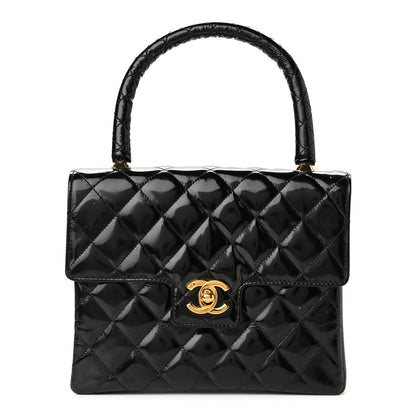 Chanel Patent Quilted Small Kelly Flap Bag Black 1 of 10