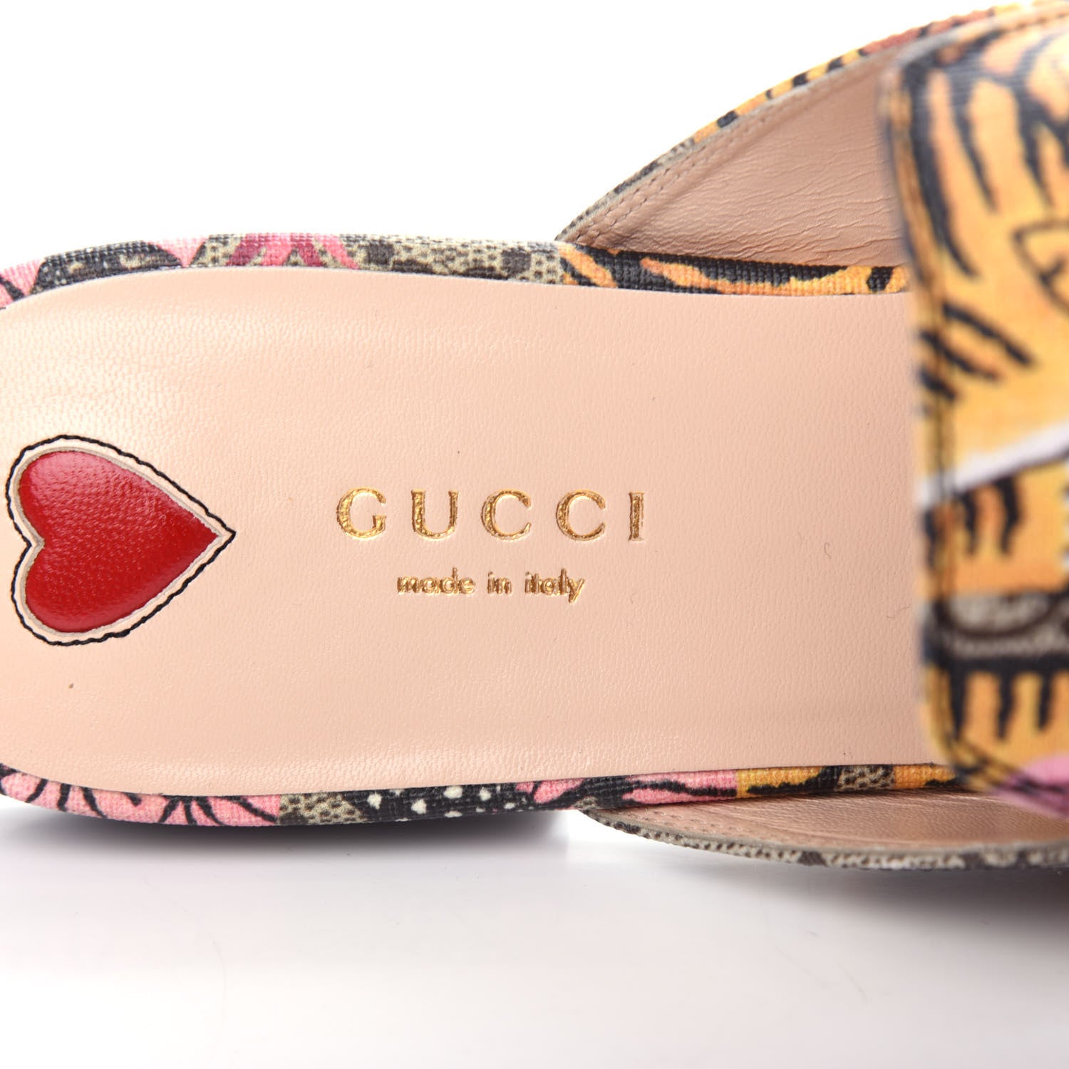 Gucci GG Supreme Monogram Bengal Womens Princetown Slippers 39.5 Beige Crop Pink 8 of 11