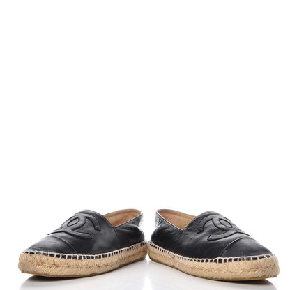 Chanel Lambskin CC Espadrilles 39 Black 6 of 13