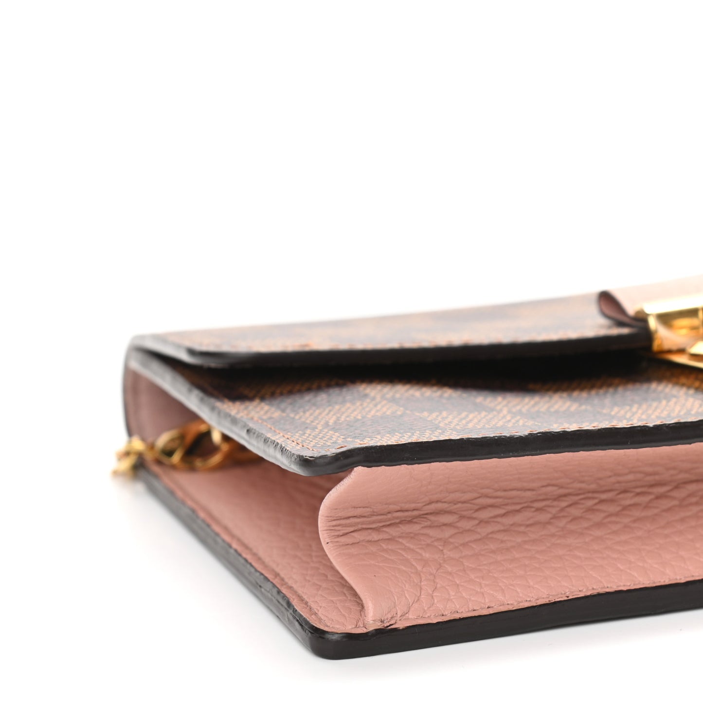 Damier Ebene Croisette Chain Wallet Magnolia