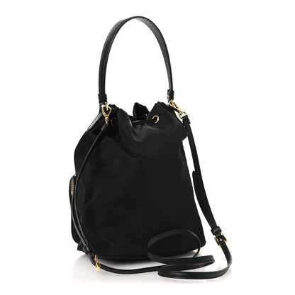 Prada Nylon Vela Saffiano Mini Bucket Crossbody Bag Black 3 of 11