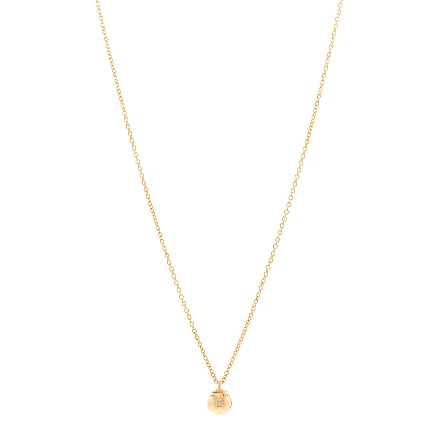 てぃふぁにーページ Tiffany 18K Yellow Gold 8mm HardWear Ball Pendant Necklace 1883557