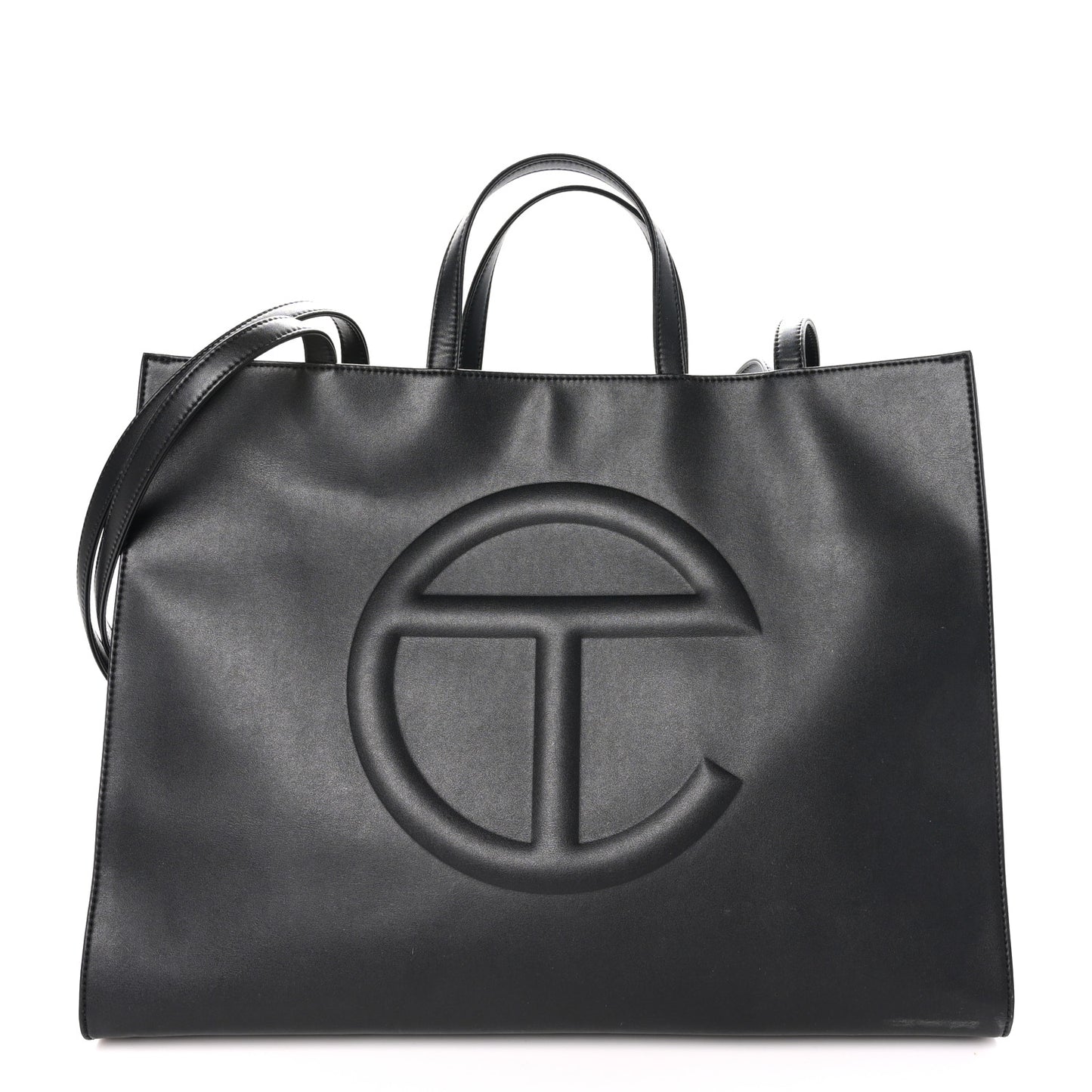 Vegan Leather Large Shopping Bag Black