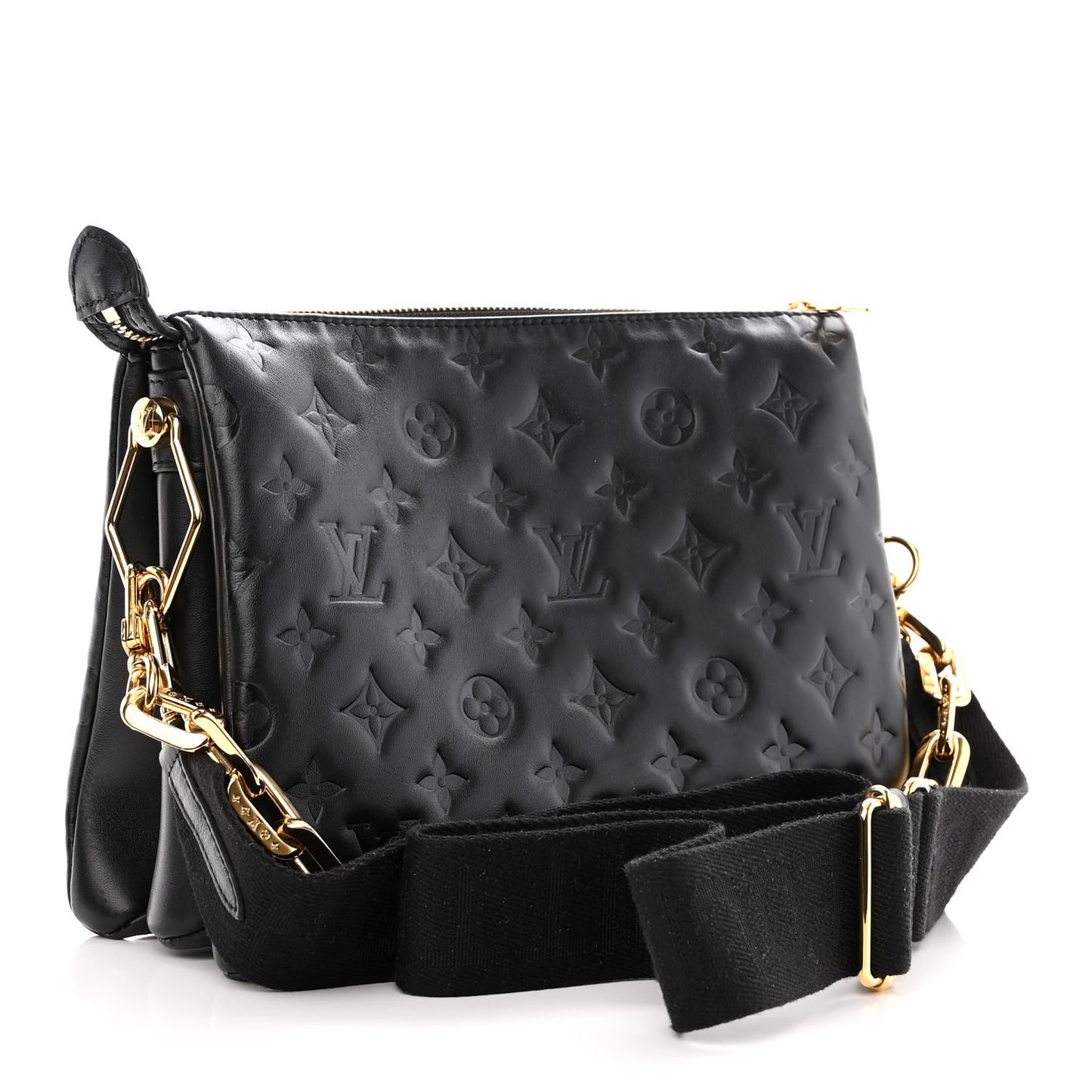 Lambskin Embossed Monogram Coussin PM Black