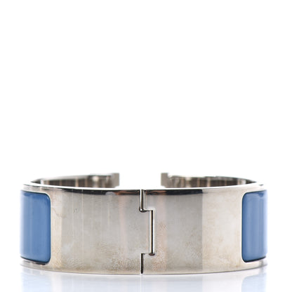 Hermes Enamel Wide Clic Clac H Bracelet PM Bleu Turquin 3 of 4