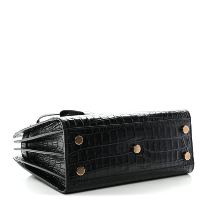 Saint Laurent Calfskin Crocodile Embossed Nano Sac De Jour Black 4 of 11