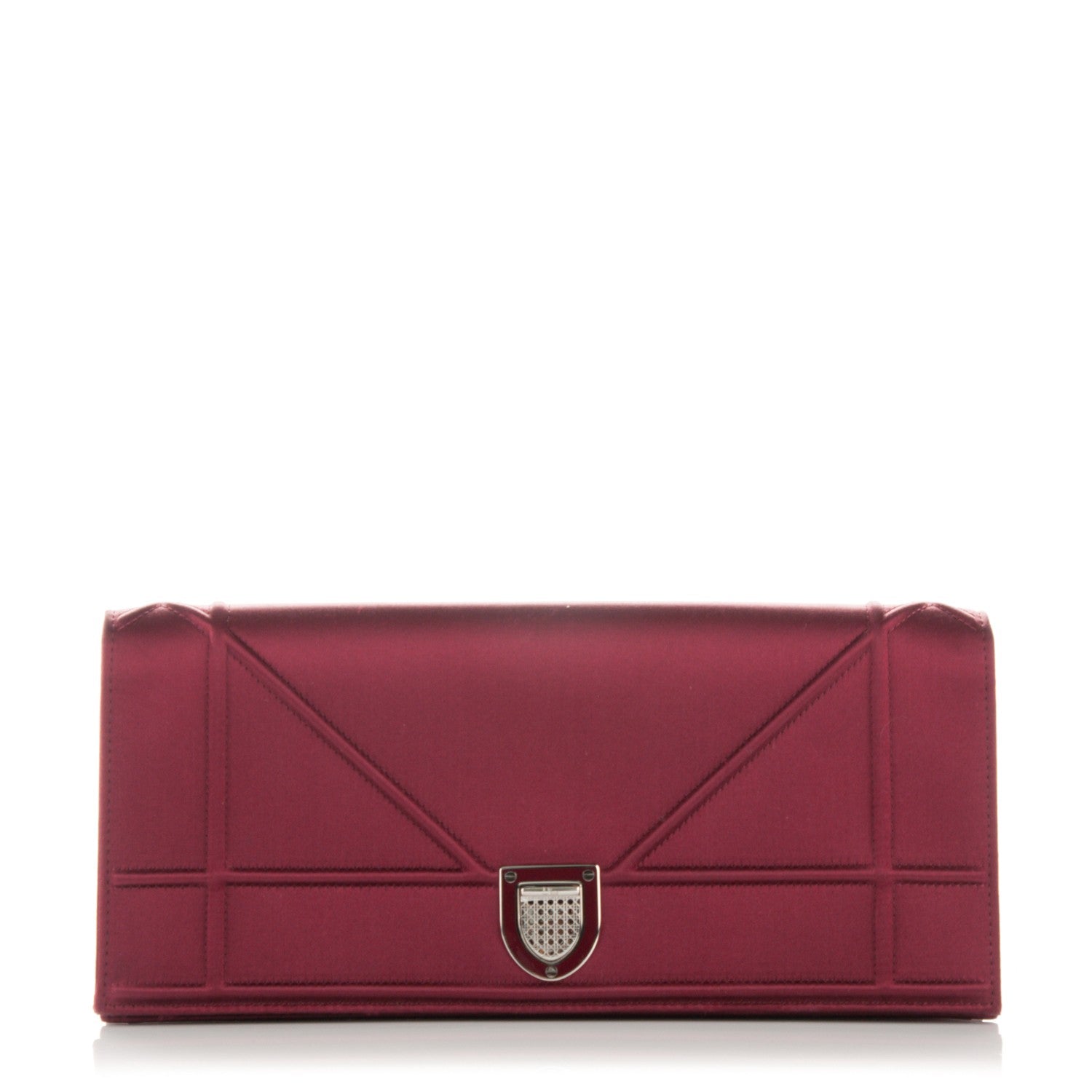 Christian Dior Satin Diorama Pochette Burgundy 1 of 6