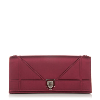 Christian Dior Satin Diorama Pochette Burgundy 1 of 6