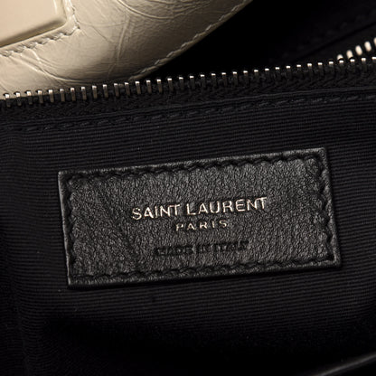 Saint Laurent Crinkled Calfskin Matelasse Monogram Niki Shopper Tote Crema Soft 8 of 9