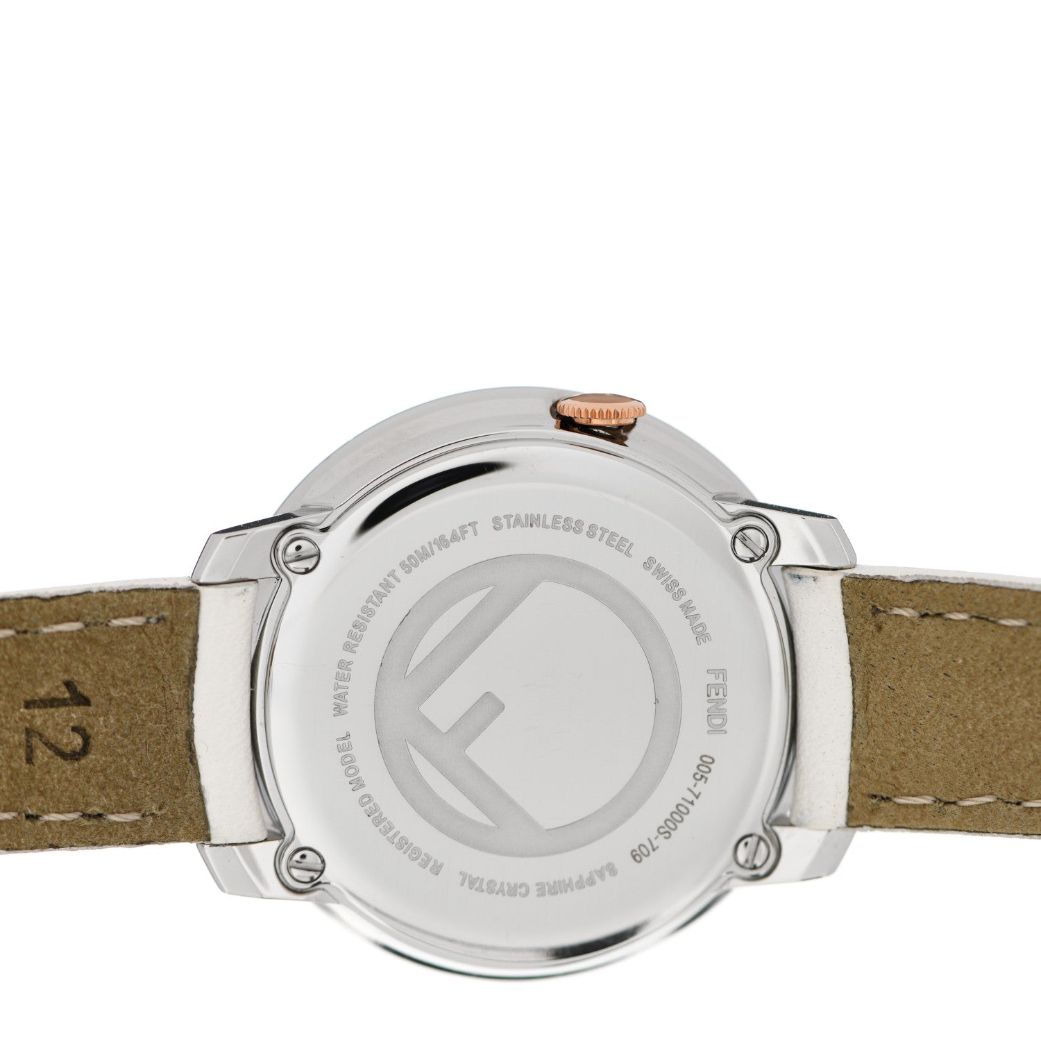 Fendi Stainless Steel Calfskin 28mm Run Away Quartz Watch White 4 of 4