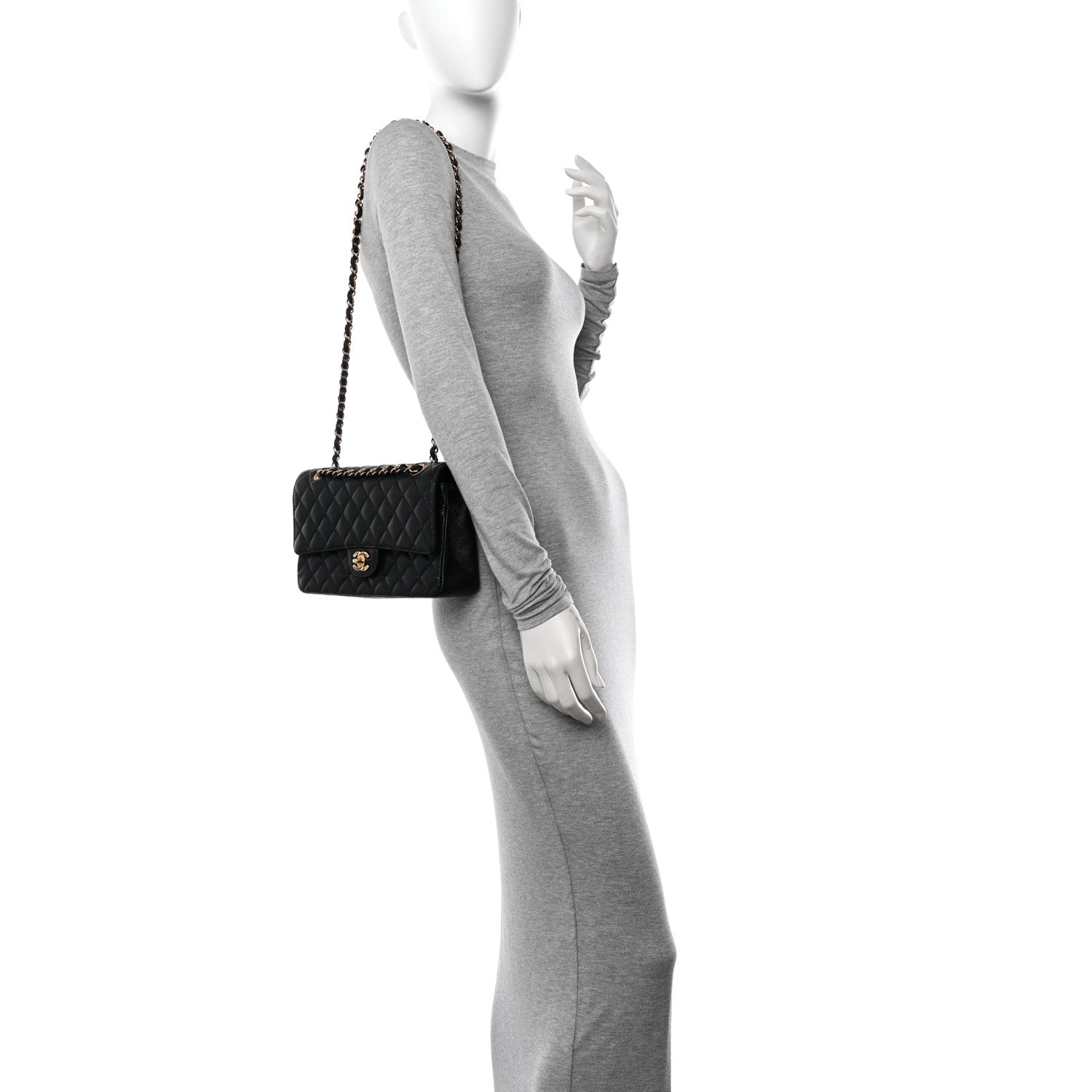 Chanel Caviar Quilted Medium Double Flap Black 2 of 12