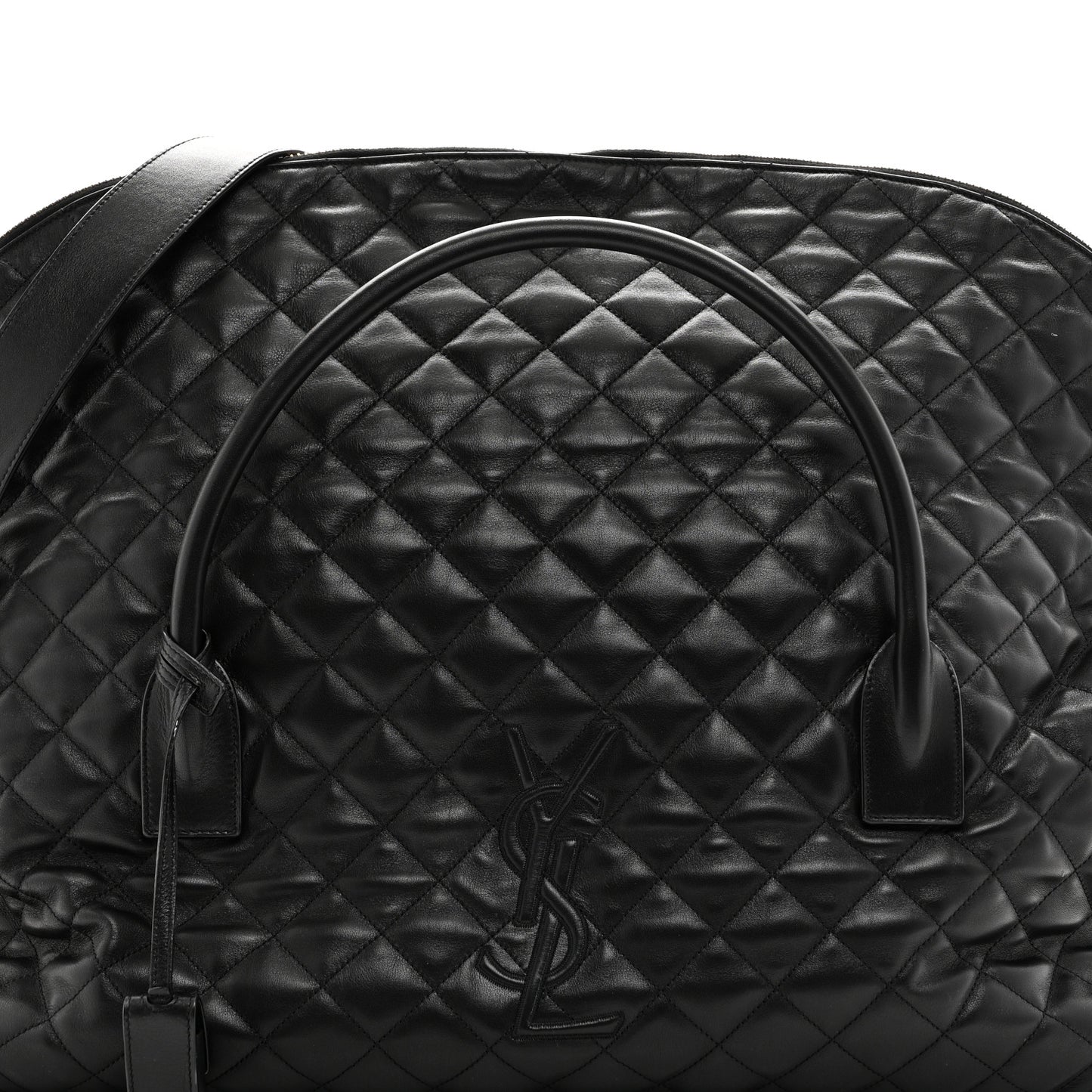 Calfskin Quilted ES Giant Travel Bag Black