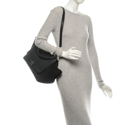 Celine Drummed Calfskin Suede Medium Trapeze Black 2 of 7