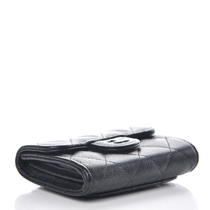Chanel Caviar Quilted Flap Card Holder Wallet Black 5 of 12