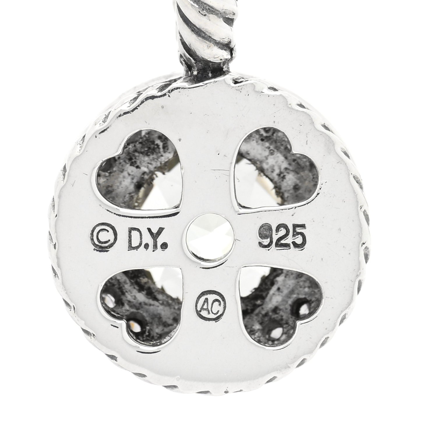 Sterling Silver Diamond Prasiolite 8mm Petite Cerise Pendant