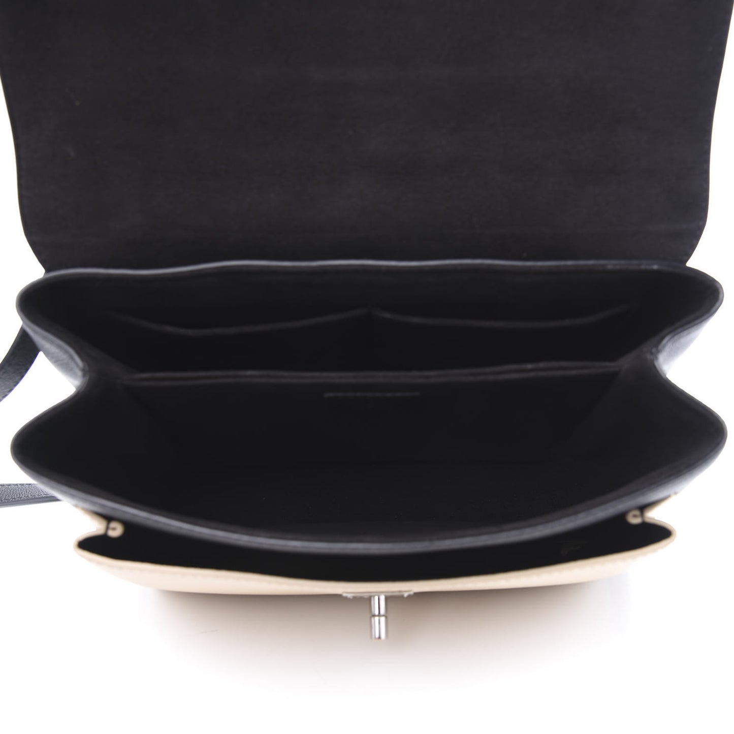 Soft Calfskin My Lockme Top Handle Vanille Black