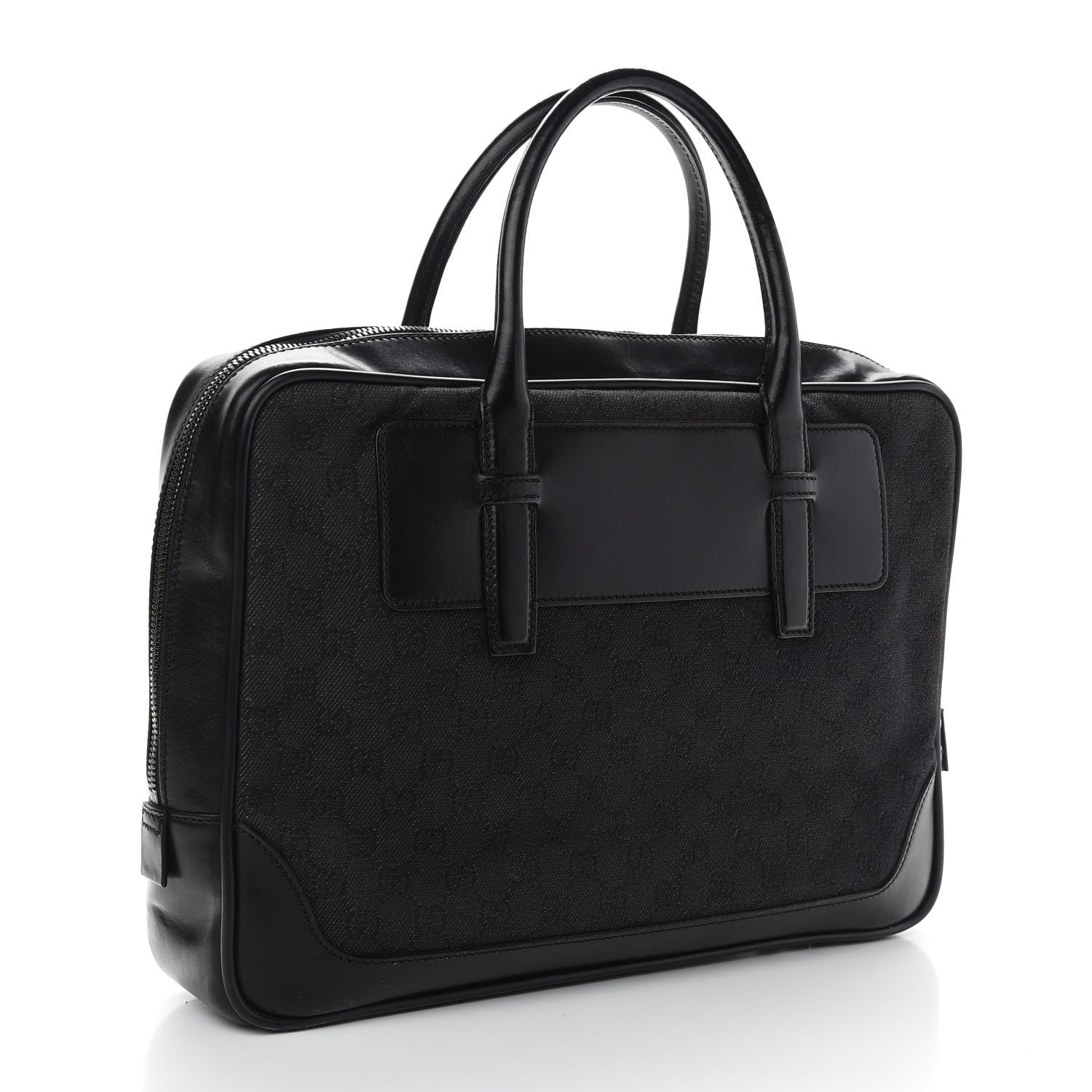 Gucci Denim Monogram Briefcase Black 3 of 9