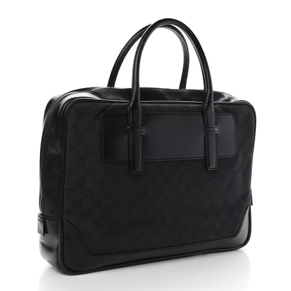 Gucci Denim Monogram Briefcase Black 3 of 9