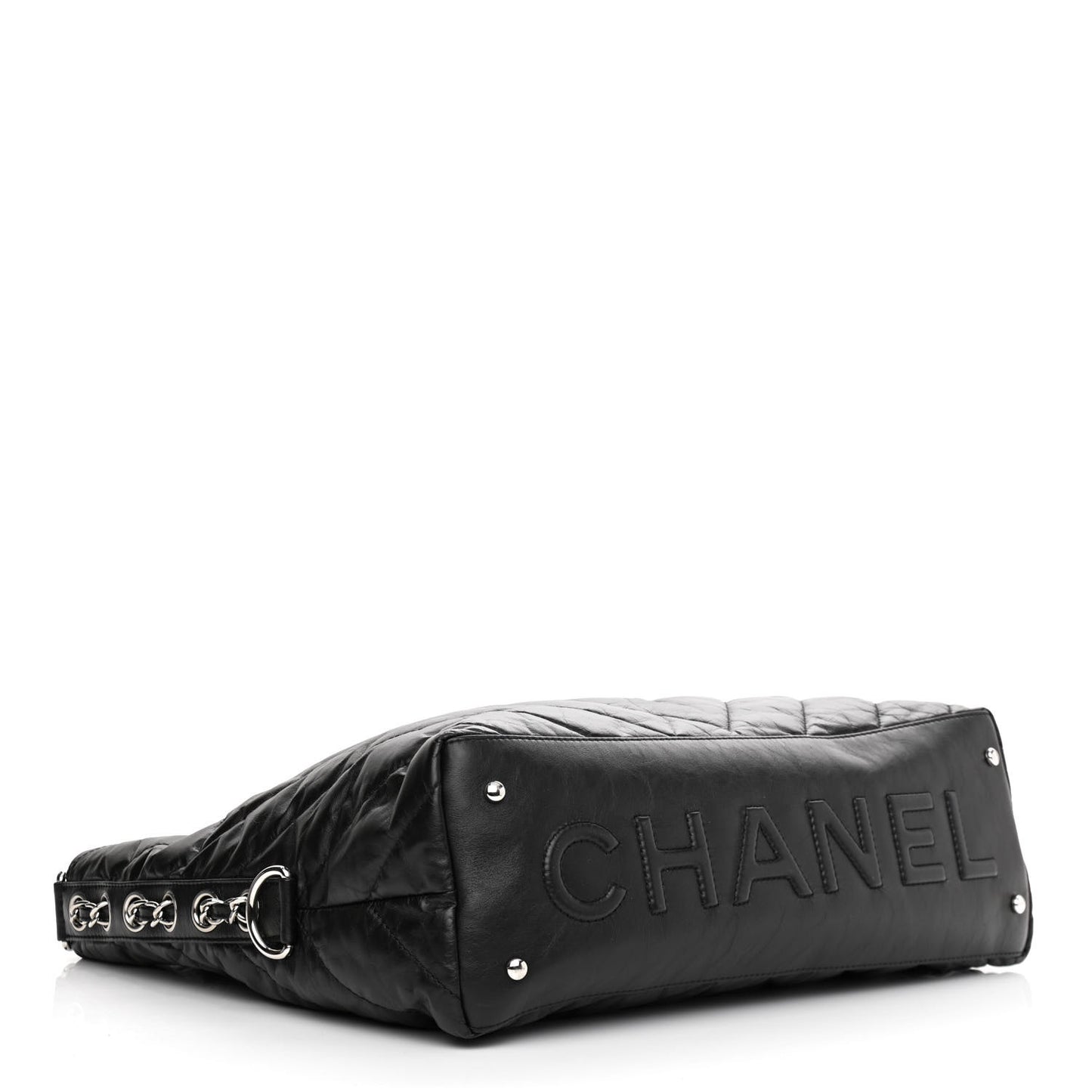 Aged Calfskin Chevron Small Big Bang Hobo Black
