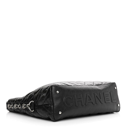 Chanel Aged Calfskin Chevron Small Big Bang Hobo Black 3 of 10
