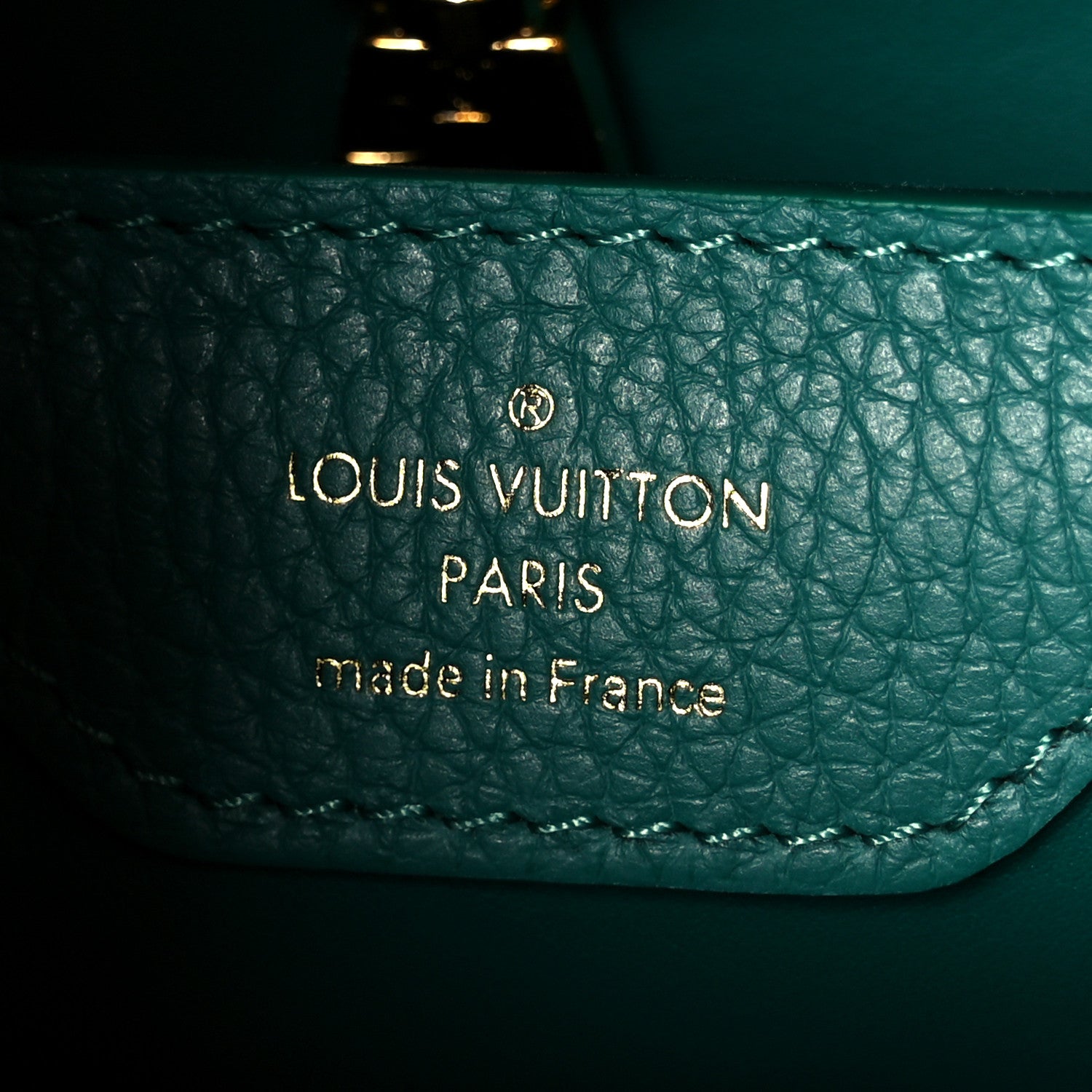 Louis Vuitton Taurillon Abalone Capucines BB Emerald 6 of 9
