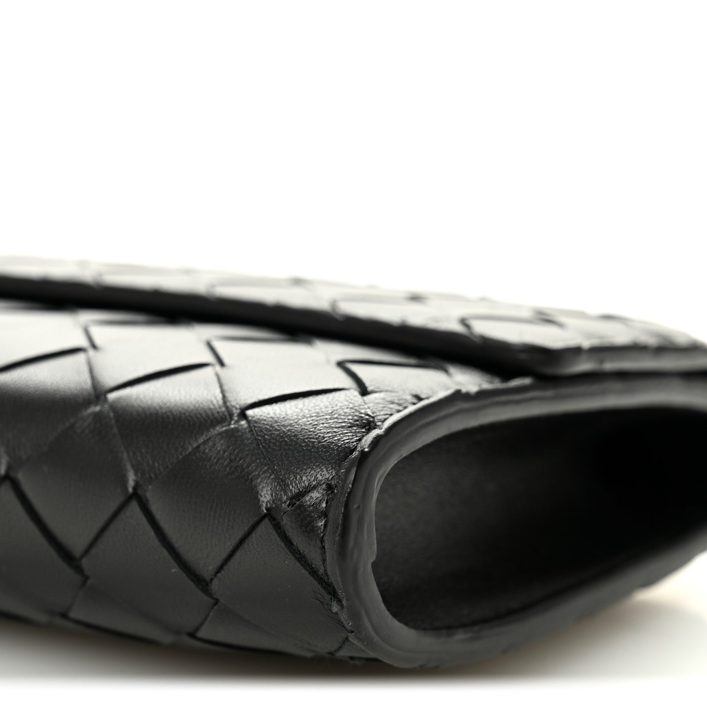 Nappa Intrecciato Long Andiamo Top Handle Clutch Black