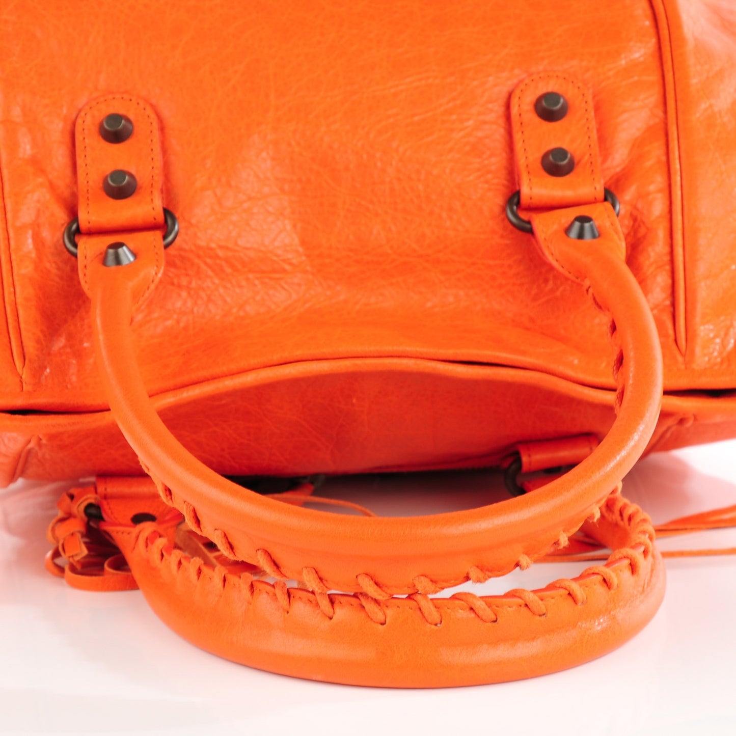 Agneau Classic Hardware S Sunday Tote Tangerine