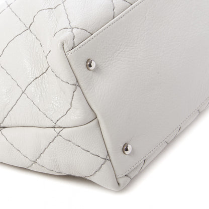 Chanel Glazed Calfskin Large On The Road Tote Light Grey 6 of 14