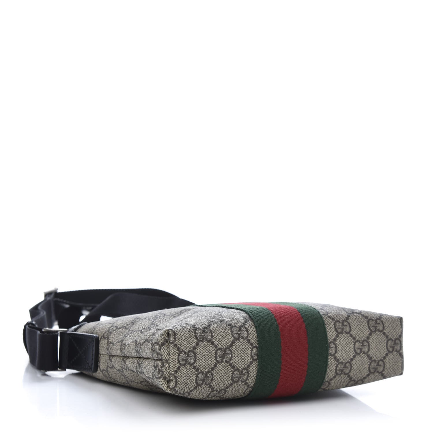 Gucci GG Supreme Monogram Web Messenger Bag Black 4 of 11