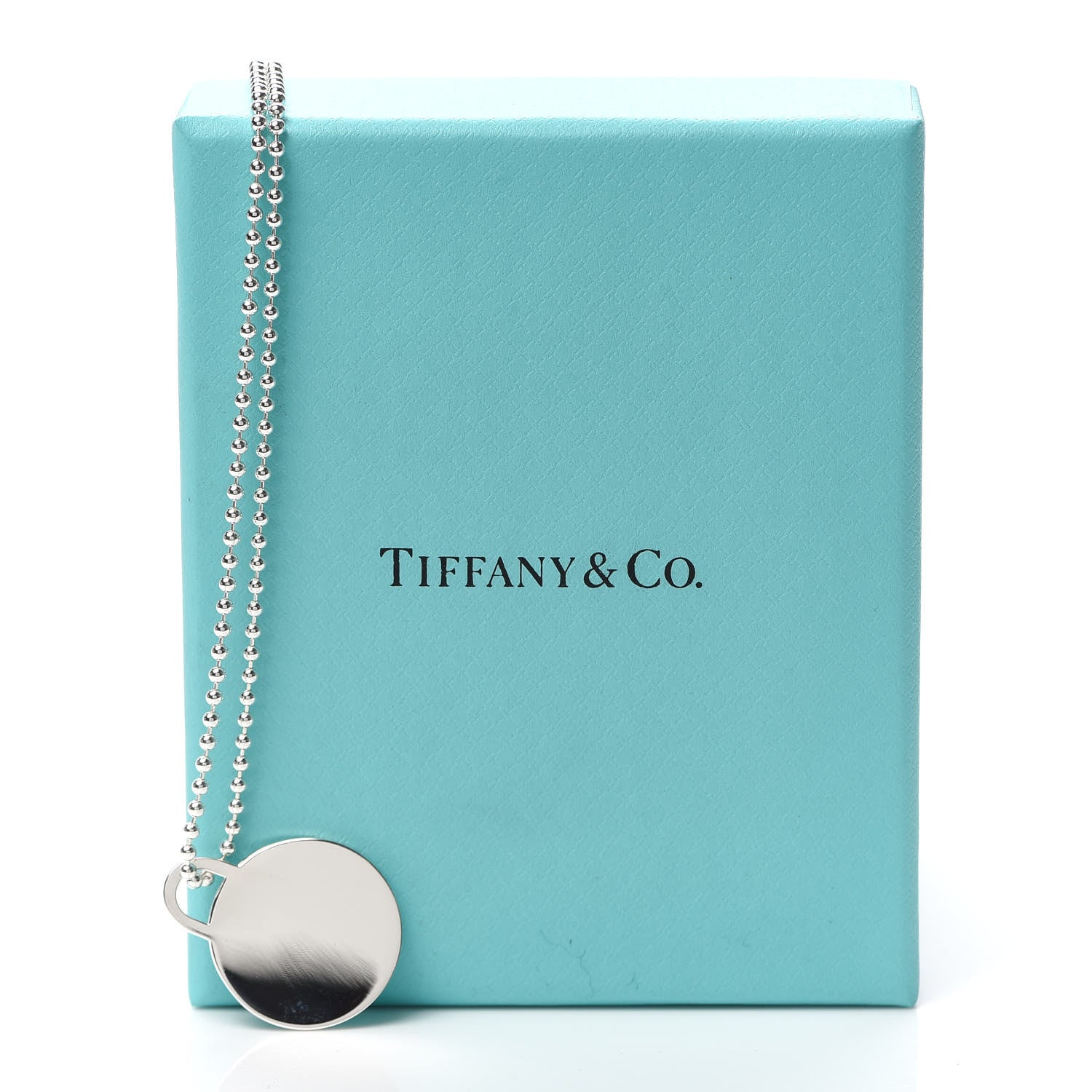 Tiffany Sterling Silver Round Tag Pendant Necklace 6 of 6