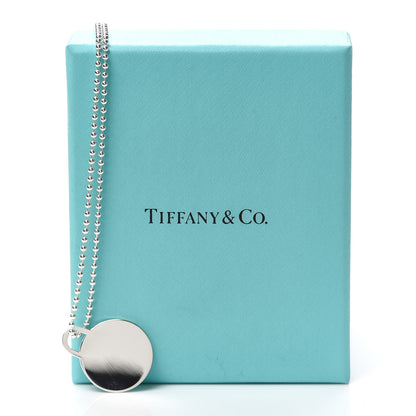Tiffany Sterling Silver Round Tag Pendant Necklace 6 of 6