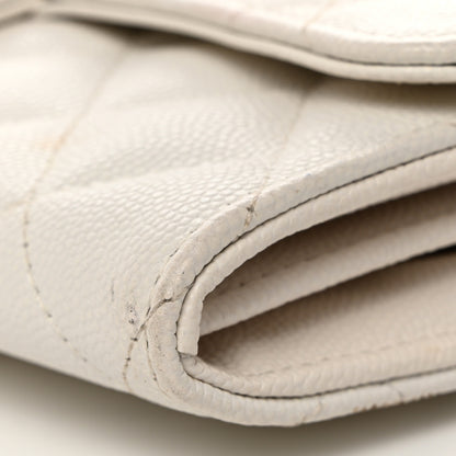 Chanel Caviar Quilted Large Flap Wallet White 11 of 12