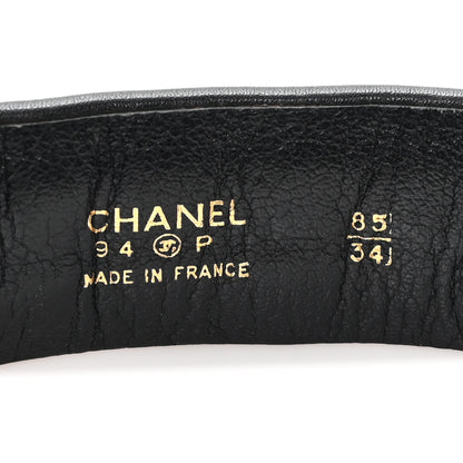 Chanel Lambskin Chain Belt 85 34 Black Gold 3 of 5