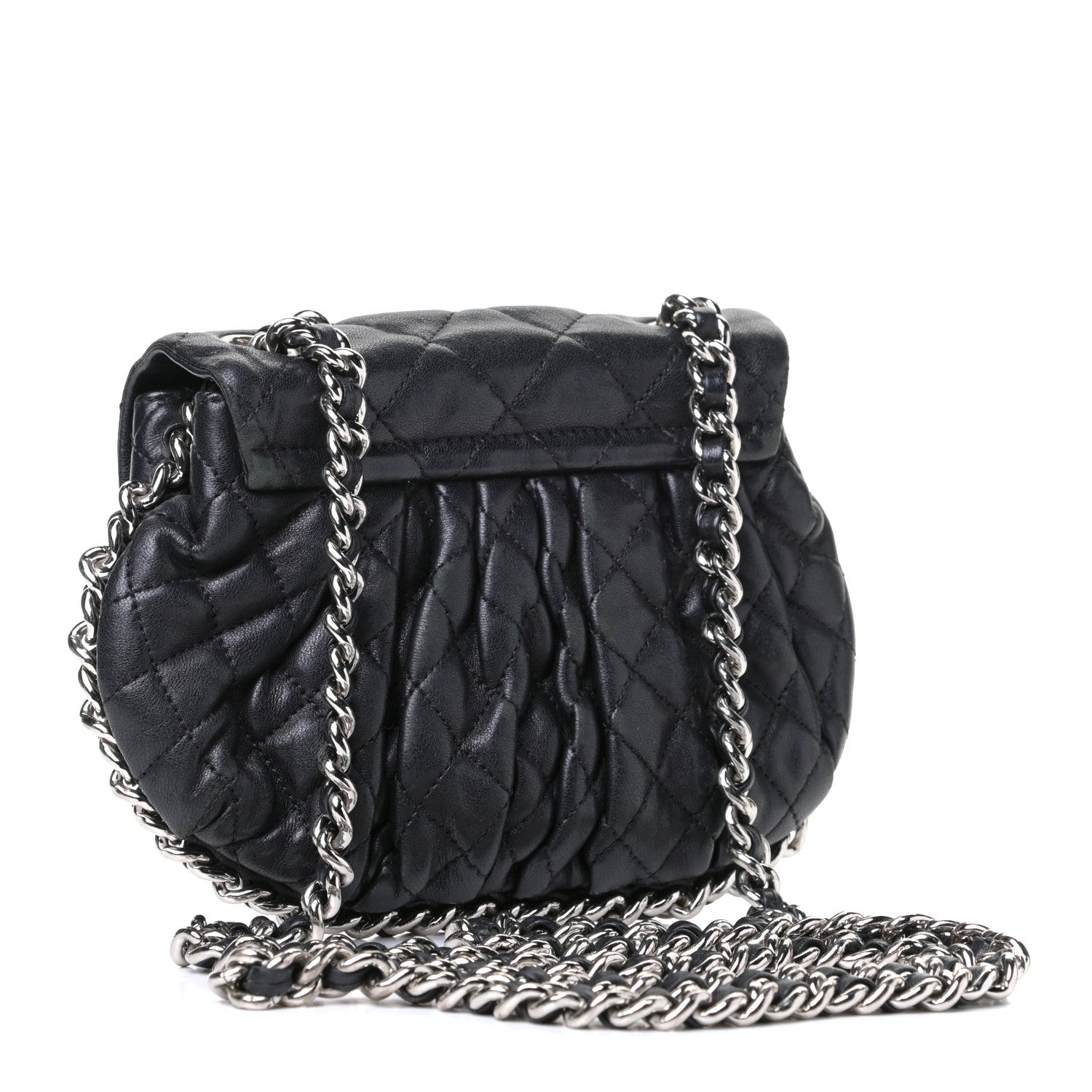 Chanel Washed Lambskin Mini Chain Around Messenger Black 2 of 11