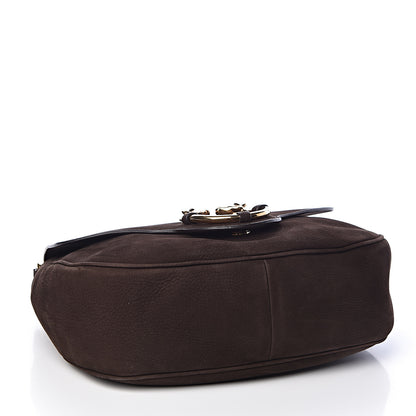 Gucci Nubuck Ribot Horse Heads Flap Bag Brown 4 of 15