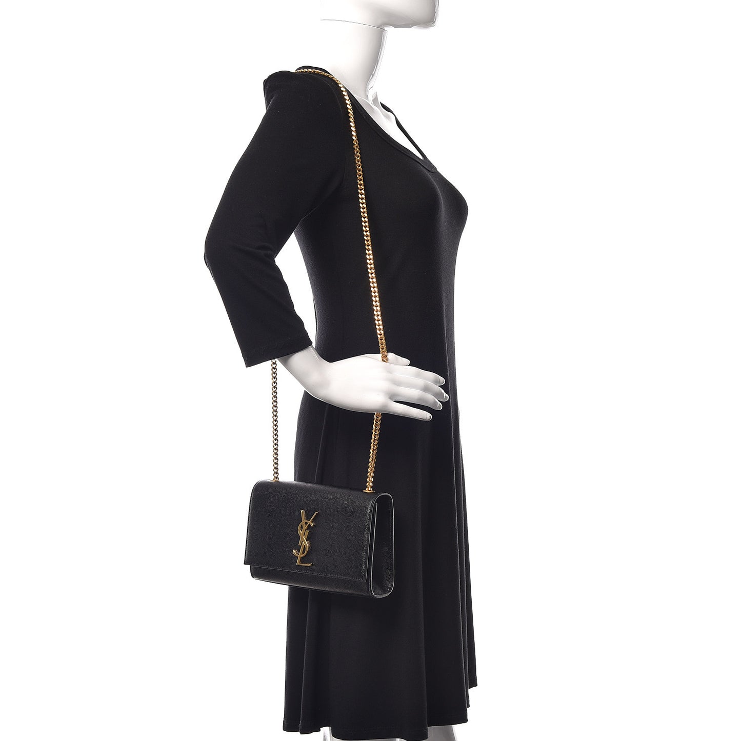 Grain De Poudre Small Monogram Kate Satchel Black