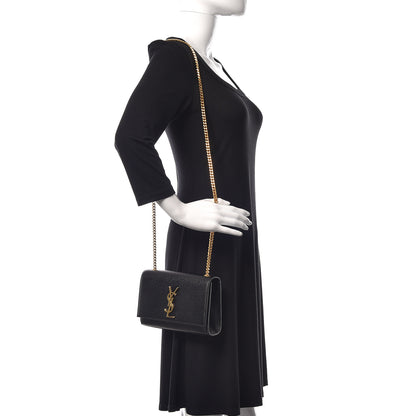 Saint Laurent Grain De Poudre Small Monogram Kate Satchel Black 2 of 8