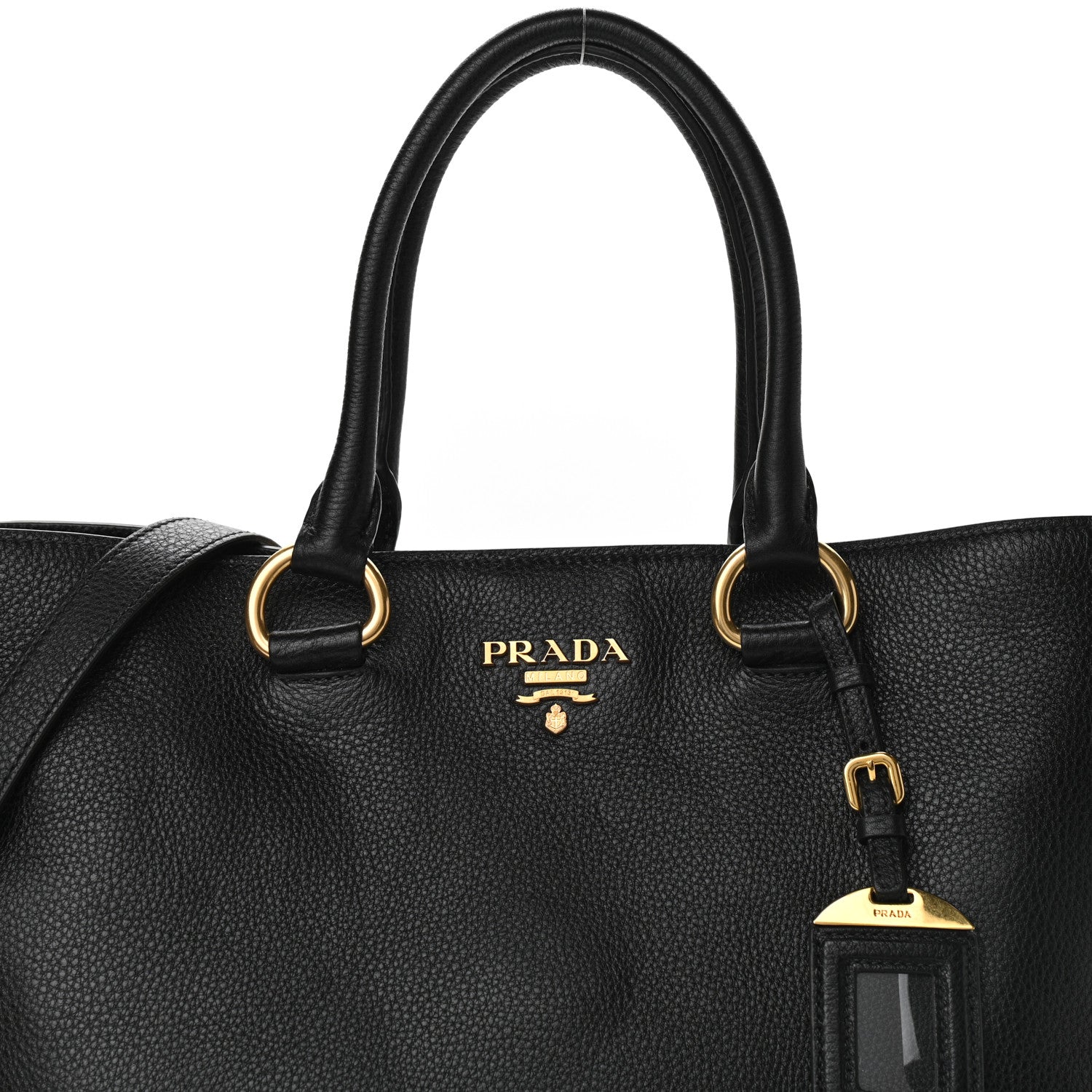 Prada Vitello Daino Tote Black 6 of 8